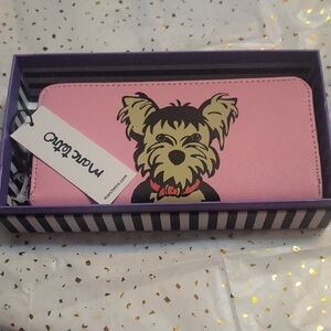Pink and Black Yorkie Wallet with Whimsical Design